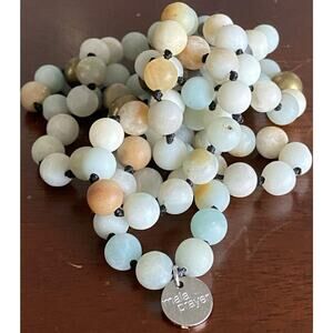 Black Gold Amazonite Mala Necklace Prayer 108 Bead Matte Frosted Healing Yoga